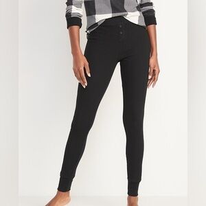 Old Navy Black Thermal Waffle Knit Leggings